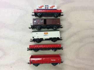 C - 7 Set Of 5 Roco Freight Cars For Model Railroads H0