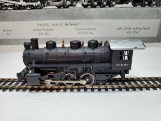 Bachmann Ho Scale At&sf Steam Engine 0 - 6 - 0 With Smoke.