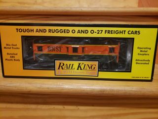 Mth Rail King 30 - 7718 O Scale Bnsf Bay Window Caboose Rare