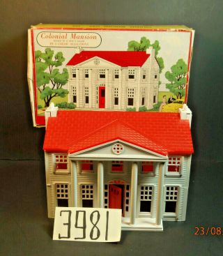 Vintage Plasticville Usa Colonial Mansion Kit 1703 129 Red & White,  O&s Scale