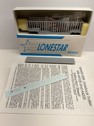 Lonestar Models 1/87 Ho Scale Barrett Livestock Cattle Trailer Kit Current Style