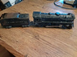 Vintage Marx Train Steam Engine And Coal Car York Central 999
