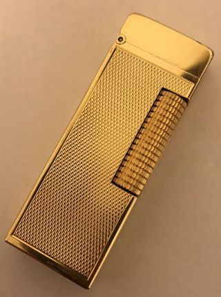 Early Dunhill Gold ‘barley’ Rollagas Lighter - Fully Overhauled &