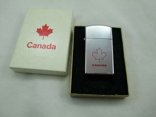 Vintage Zippo Lighter Canada 1976 Canadian Flag Niagara Falls Never Fired 157jv