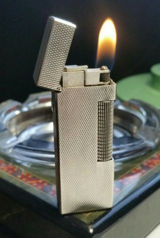 Newly Serviced With Dunhill Silver Plated Barley Rollagas Lighter