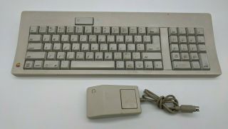 Parts Vintage Macintosh Apple Computer Keyboard M0116 & Desktop Mouse A9m0331