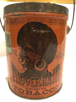Very Rare " N " Hair Tobacco Tin.  1920s.  B.  Leidersdorf Co.