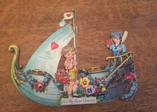 Vintage Large 3 - D Valentine Children Greeting Card Paper