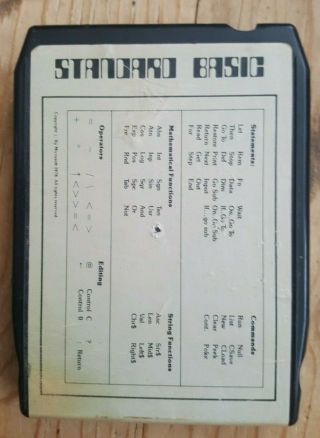 Rare Exidy Sorcerer Basic Rom Pac Vintage Computer Cartridge -