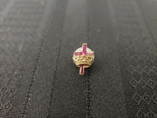 Vintage Knights Templar Masonic 14k Gold Cross & Crown Lapel Pin