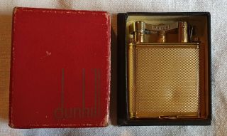 Vintage Dunhill Gold Plated Petrol Lighter Fully Functional With Box