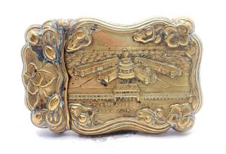Extremely Rare Antique Brass Advertising Match Safe Vesta Case Cedar Point Ohio