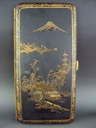 V - Fine Japanese Antique Vintage Oriental Komai Damascene Cigarette Case