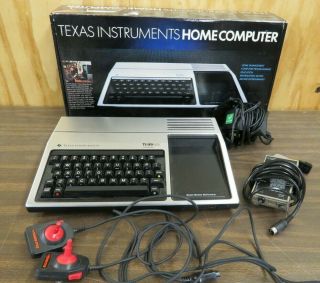 Texas Instruments Ti - 99/4a Computer With Controllers & Power Cord As - Is