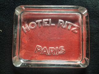 Vintage Hotel Ritz Paris Glass Ashtray