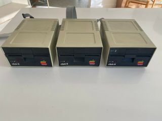 3 Vintage Apple Ii Computer Disk Ii Floppy Drives - I/o Errors