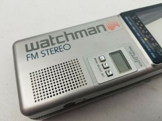 Vintage Sony Watchman FD - 3A Flat B&W TV FM Stereo Receiver Silver 2