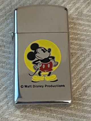 Vintage Zippo Lighter Disney Mickey Mouse Slim Zippo Lighter