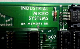 Vintage IMS S - 100 8K SRAM Memory Card C00231 1978 USA 2