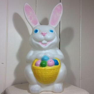 Large Vintage Empire Easter Bunny Blow Mold Lighted 23 " Tall Holiday Decoration