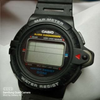 Vintage 1989 Casio Map - 100 Digital Map Meter Watch Made In Japan Mod.  693