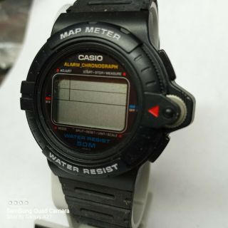 Vintage 1989 Casio MAP - 100 Digital Map Meter Watch Made in Japan Mod.  693 3