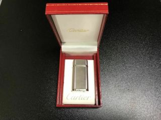 Cartier Gas Lighter Silver Diamond Cut