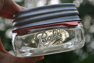 Half Pint Squatting Wide Mouth Mason Canning Jar 4 Antique Vintage Zinc Lid 4