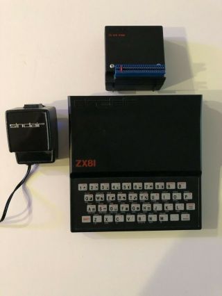 Sinclair Zx81 Computer With 16k Ram Adapter