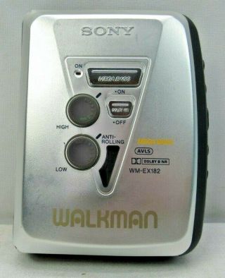 Vintage Sony Wm - Ex182 Walkman Portable Cassette Player Silver