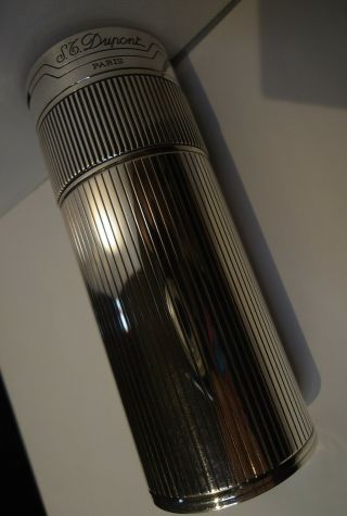 S.  T.  Dupont Cylinder Table Lighter - Palladium Plated - Briquet - Feuerzeug 3
