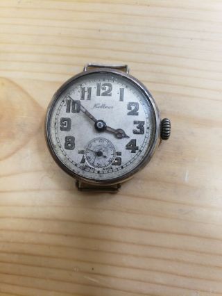Wwi Helbros Sterling Silver Trench Watch.