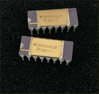 Motorola Gold Ceramic Chips Mcm6665al20 64k X 1 200ns Dram Memory 24pc Tube
