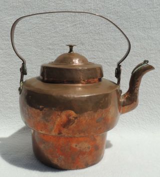 Large Antique/vtg Copper & Brass Teapot Tea Kettle 4580