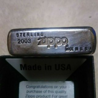 5 Sides Hammer Sterling Silver ZIPPO Fired 2003 Rare  0100 3