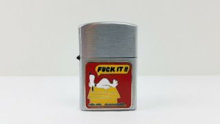 Vtg 1970s Snoopy “fu K It” Cigarette Lighter Rogers Line Zeus 244 Japan Rare