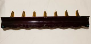 Vintage Alfred Dunhill Brass Wooden Pipe Rack Rest Display for 7 Pipes Rare 2