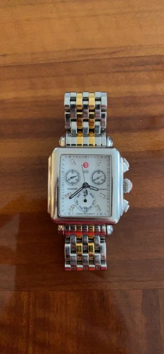 Michele Deco Two Tone Diamond Watch