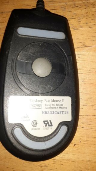 Rare Vintage Apple Desktop Bus Mouse II ADB Black Macintosh TV M2706 2