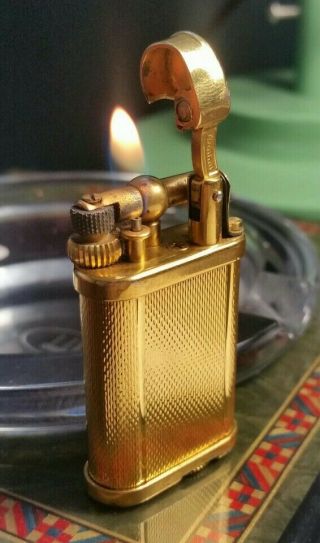 For Bob Only Scarce Dunhill Mini Unique Lighter In Gold Barley
