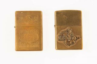 2 Rare Zippo 2001&2000 Brass Zippo Marlboro Man Cowboy 1957 Red Mesa Rodeo