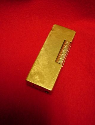 Dunhill Gas Lighter  14k Gold Jacket Florentine,  Early Pat.  Pend.  Mo