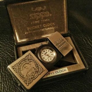 Used_1990s Zippo Time Tank Pocket Watch