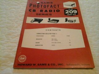 Vintage Sams Photofact Cb Radio Series Cb - 208 Cb - 209,  Cb - 210 August 1978