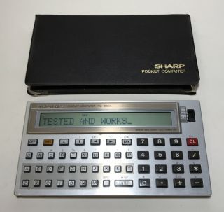 Sharp Pocket Computer Pc - 1250a Vintage Handheld Calculator With Case