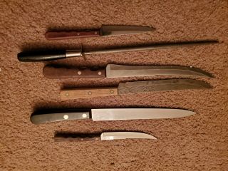 Vintage Case Xx Knives And Sharpening Steel,  Old 483 - 8 Knife.
