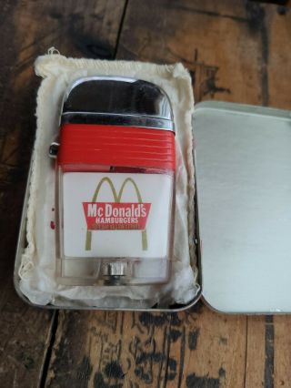Vintage Scripto VU Lighter McDonald ' s W/ Box And Paper Work.  oNe Of A kInD 3