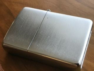 1940s VINTAGE ZIPPO LIGHTER BRUSHED CHROME PAT.  2032695 W/POUCH - 3