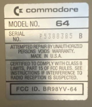 Commodore 64 Rainbow Label 3