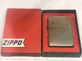 Vintage 1946 Nickel Silver Tall Case Zippo Lighter - Extremely Rare Red Flag Box